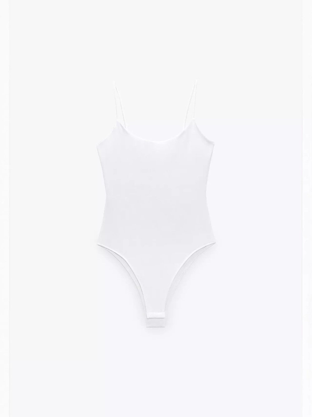 Zara White Spaghetti Strap Bodysuit